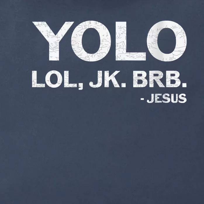 Women Yolo Jk Brb Jesus Funny Easter Day Christians Zip Tote Bag