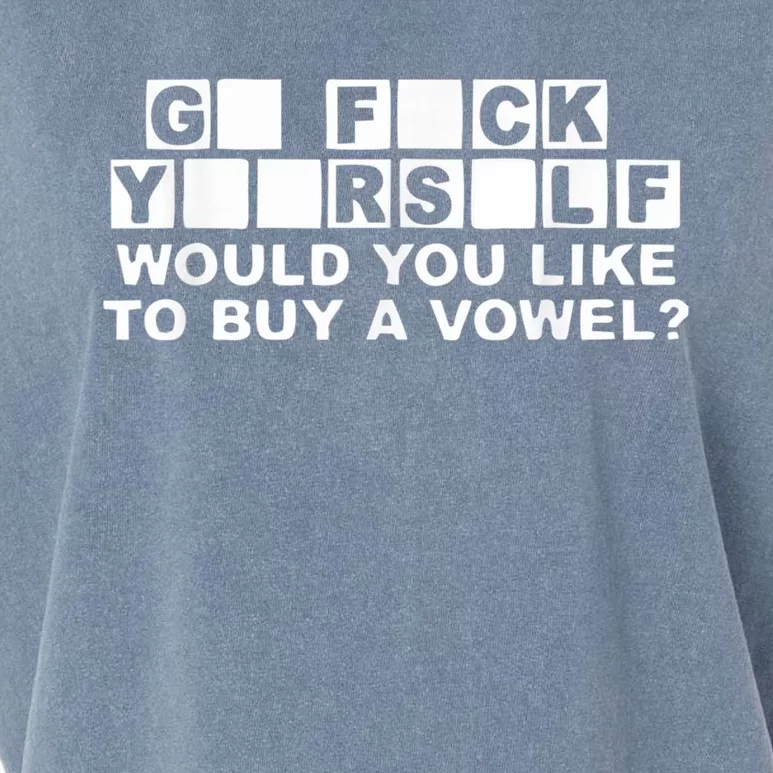 Would You Like To Buy A Vowel Dirty Joke Grown Up Humor Garment-Dyed Women's Muscle Tee