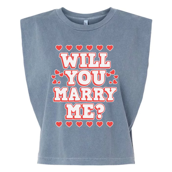 Will You Marry Me Valentine's Day Garment-Dyed Women's Muscle Tee