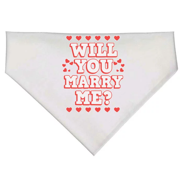 Will You Marry Me Valentine's Day USA-Made Doggie Bandana