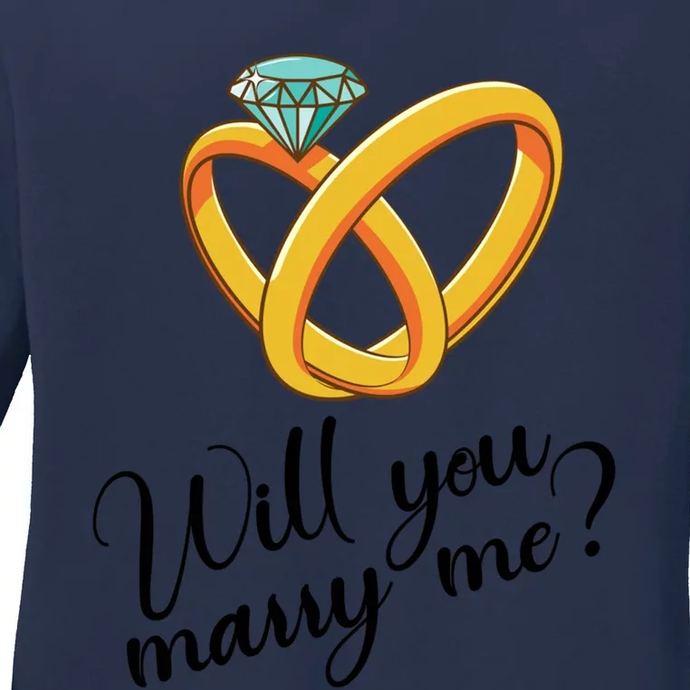 Will You Marry Me Gift Ladies Long Sleeve Shirt