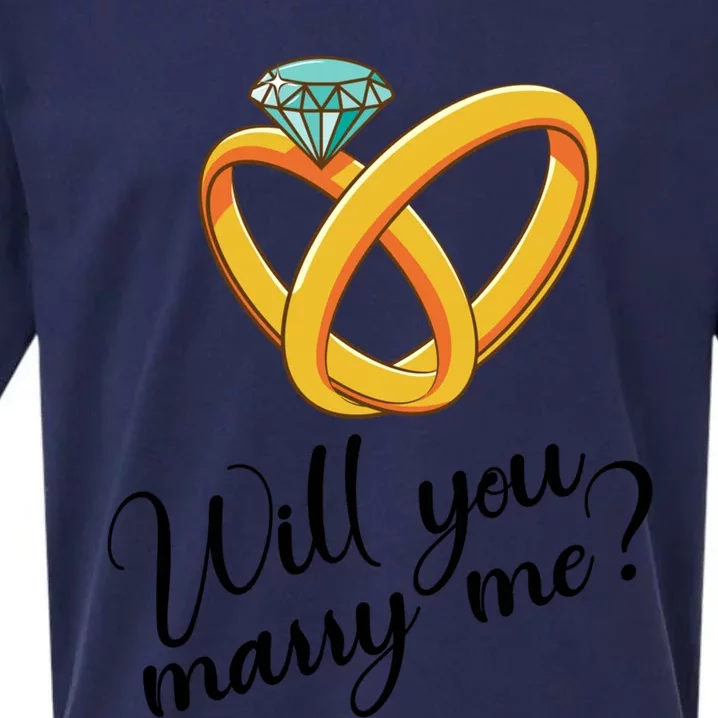 Will You Marry Me Gift Sueded Cloud Jersey T-Shirt