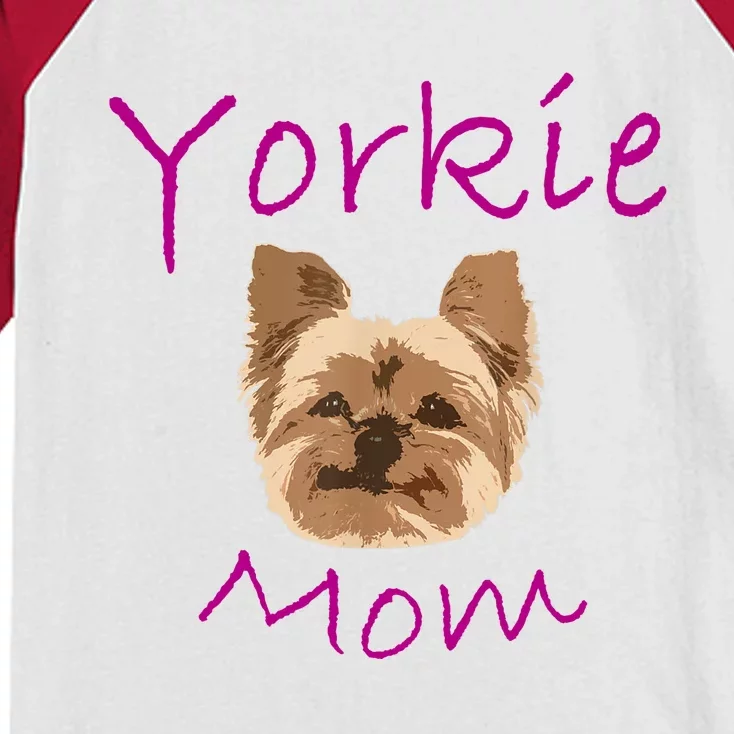 Wo Yorkie Mom Proud Yorkshire Terrier Mama Mom Kids Colorblock Raglan Jersey