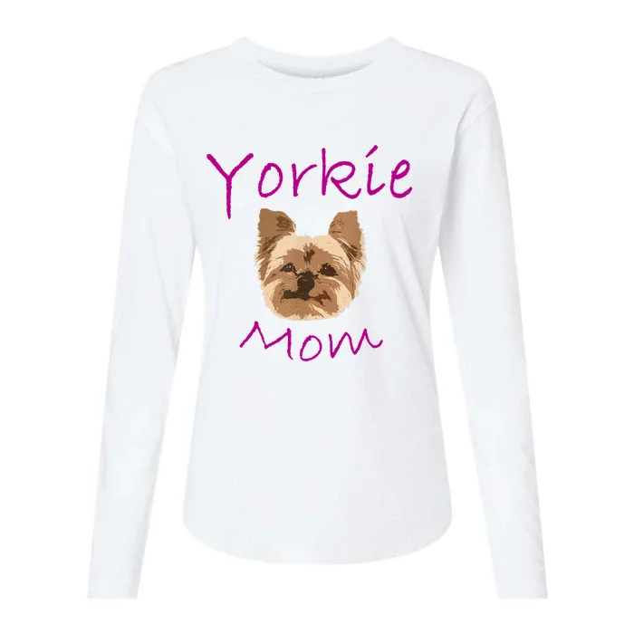 Wo Yorkie Mom Proud Yorkshire Terrier Mama Mom Womens Cotton Relaxed Long Sleeve T-Shirt