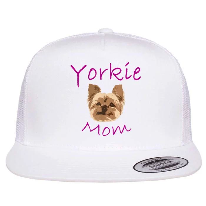 Wo Yorkie Mom Proud Yorkshire Terrier Mama Mom Flat Bill Trucker Hat