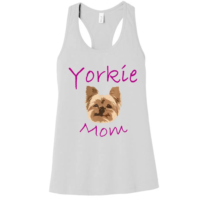 Wo Yorkie Mom Proud Yorkshire Terrier Mama Mom Women's Racerback Tank