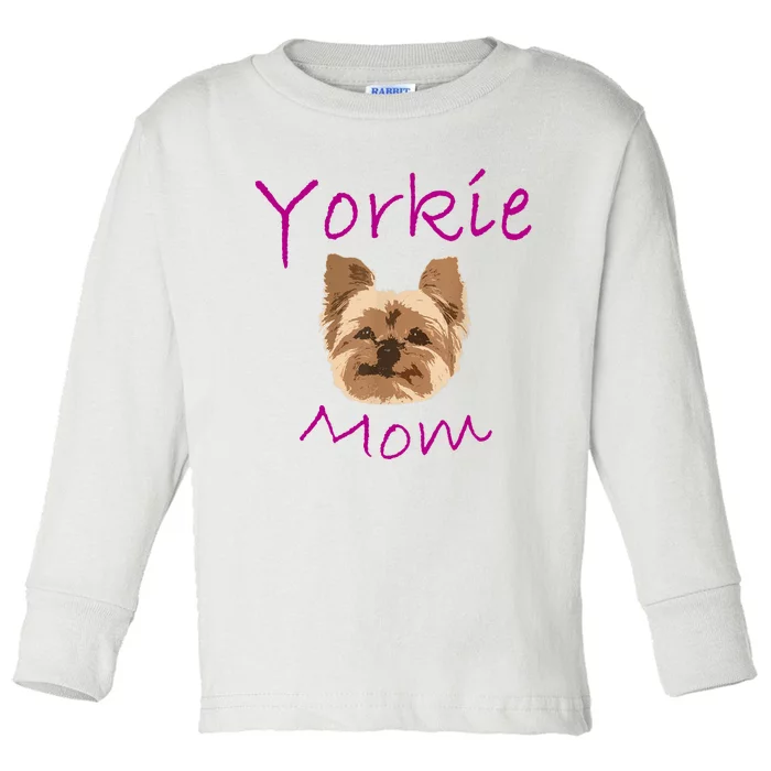 Wo Yorkie Mom Proud Yorkshire Terrier Mama Mom Toddler Long Sleeve Shirt