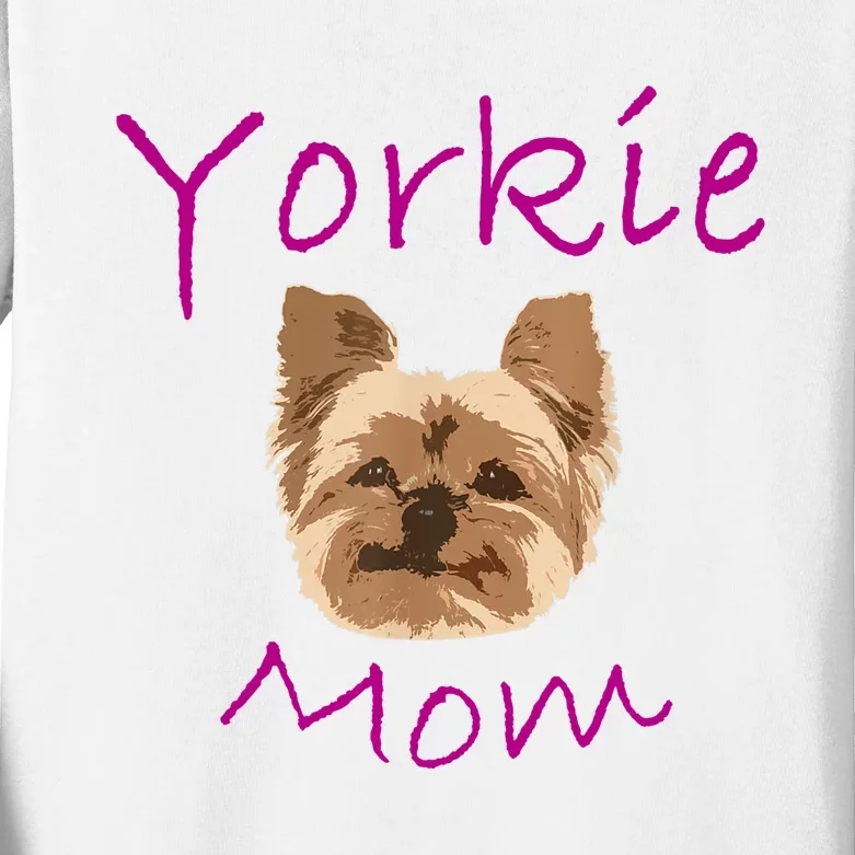 Wo Yorkie Mom Proud Yorkshire Terrier Mama Mom Kids Long Sleeve Shirt