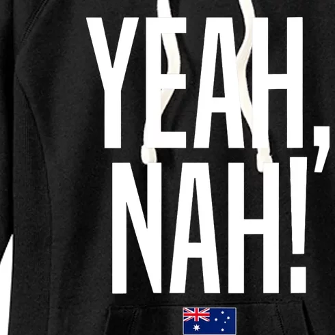 Wo Yeah Nah Australia Aussie Australian Slang V-Neck Women's Fleece Hoodie