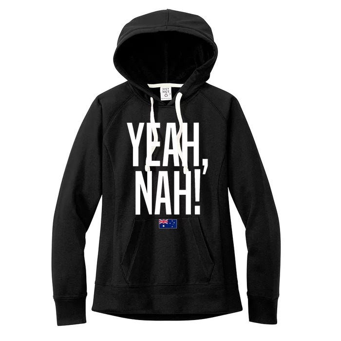 Wo Yeah Nah Australia Aussie Australian Slang V-Neck Women's Fleece Hoodie