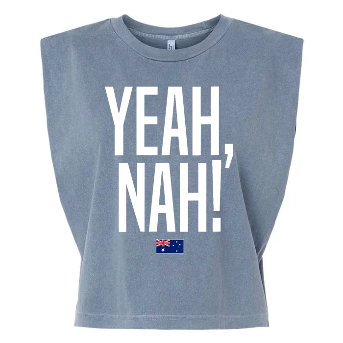 Wo Yeah Nah Australia Aussie Australian Slang V-Neck Garment-Dyed Women's Muscle Tee