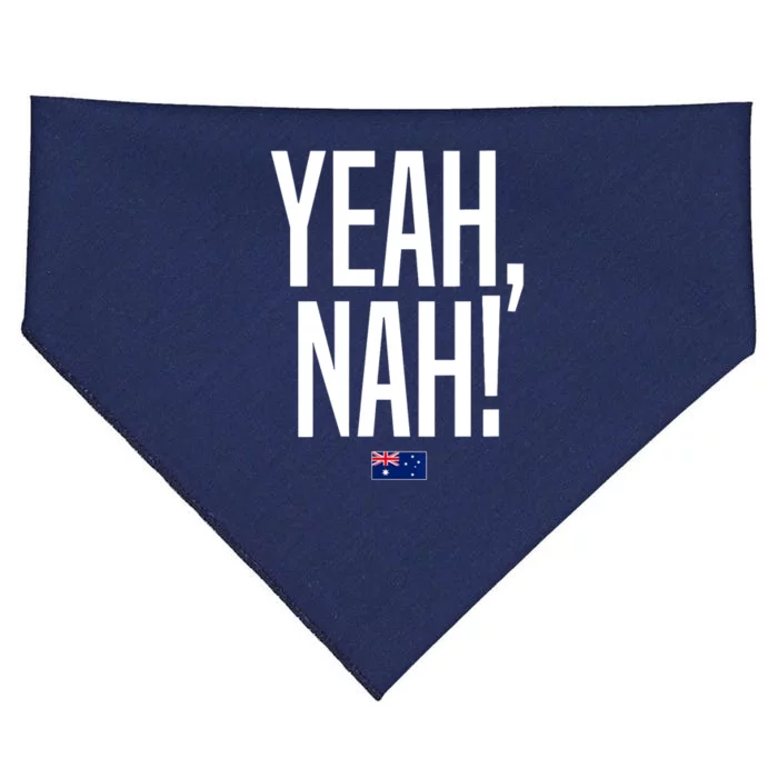 Wo Yeah Nah Australia Aussie Australian Slang V-Neck USA-Made Doggie Bandana