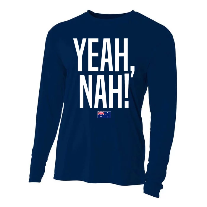 Wo Yeah Nah Australia Aussie Australian Slang V-Neck Cooling Performance Long Sleeve Crew