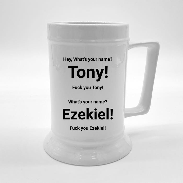 What's Your Name Tony & Ezekiel Front & Back Beer Stein