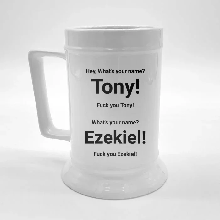 What's Your Name Tony & Ezekiel Front & Back Beer Stein