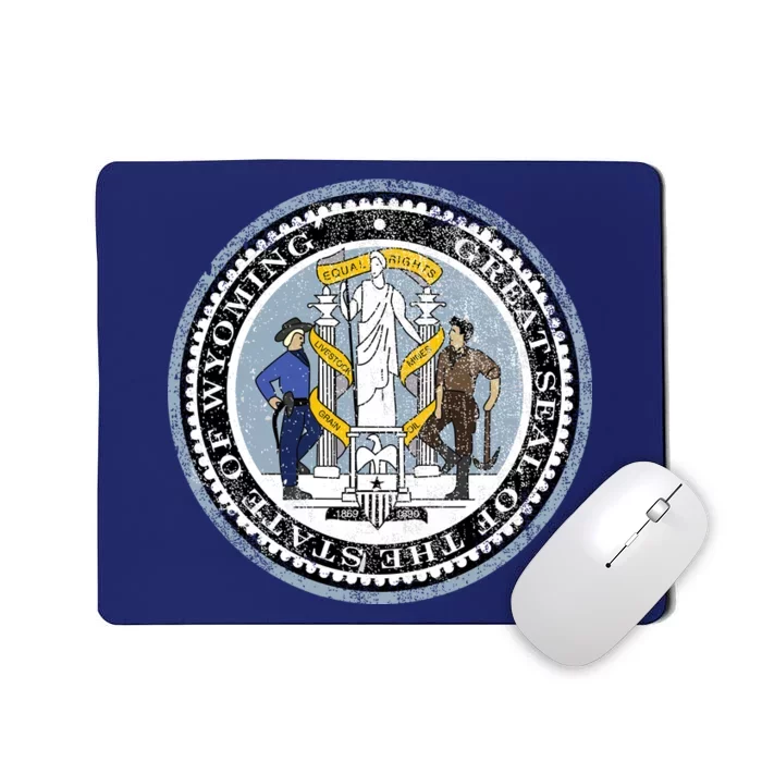 Wyoming Distressed State Seal Mousepad