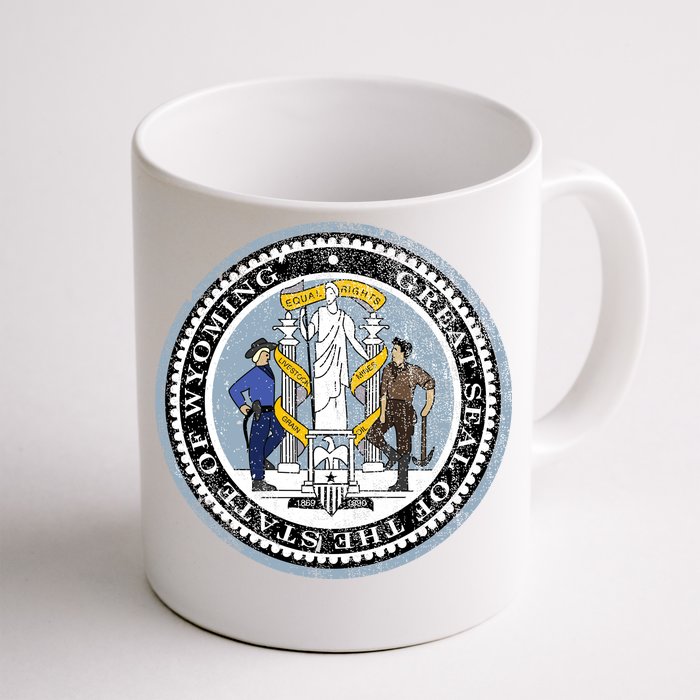 Wyoming Distressed State Seal Front & Back Coffee Mug