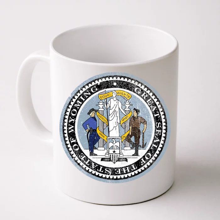 Wyoming Distressed State Seal Front & Back Coffee Mug