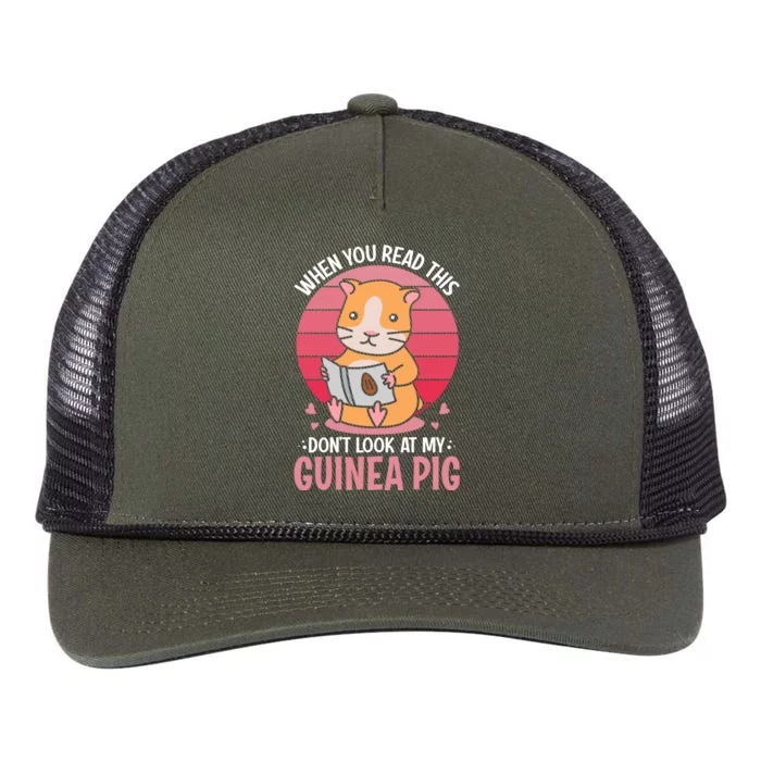 When You Read This Dont Look At My Guinea Pig Retro Rope Trucker Hat Cap