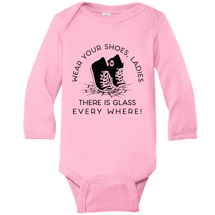 Wear Your Shoes Kamala Harris For Women Glass Ceiling Fe Baby Long Sleeve Bodysuit