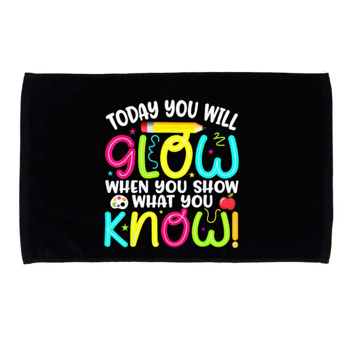 What You Show Rock The Testing Day Exam Teachers Students Microfiber Hand Towel