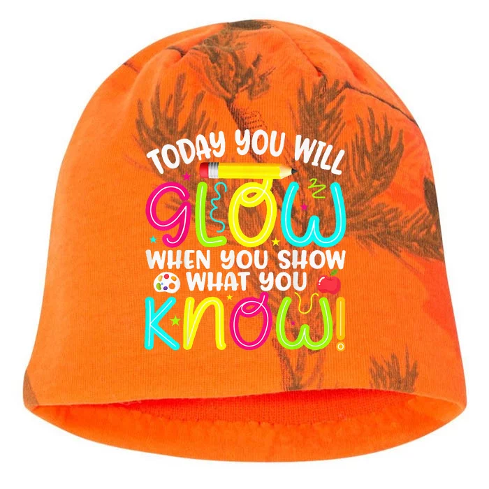 What You Show Rock The Testing Day Exam Teachers Students Kati - Camo Knit Beanie