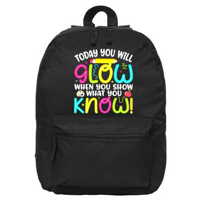 What You Show Rock The Testing Day Exam Teachers Students 16 in Basic Backpack