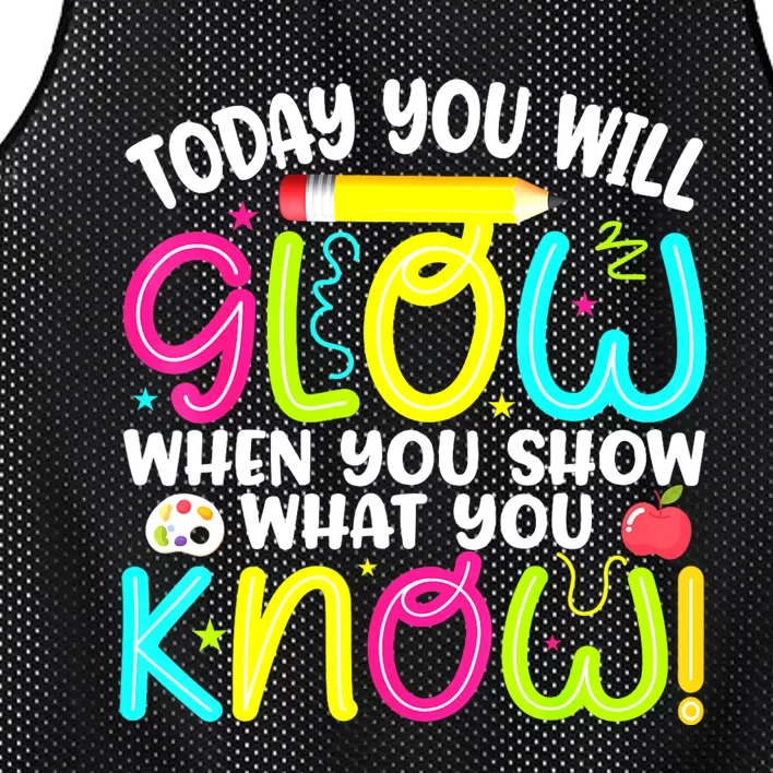 What You Show Rock The Testing Day Exam Teachers Students Mesh Reversible Basketball Jersey Tank