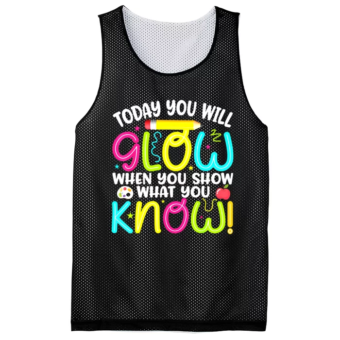 What You Show Rock The Testing Day Exam Teachers Students Mesh Reversible Basketball Jersey Tank