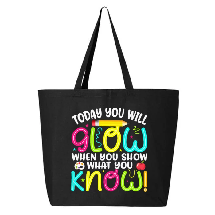 What You Show Rock The Testing Day Exam Teachers 25L Jumbo Tote