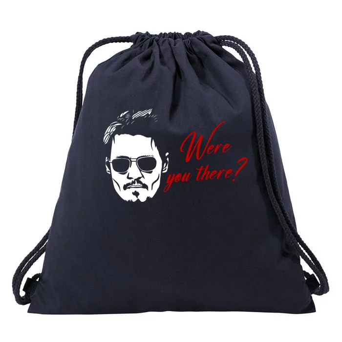 Were You There Johnny Depp Funny Drawstring Bag