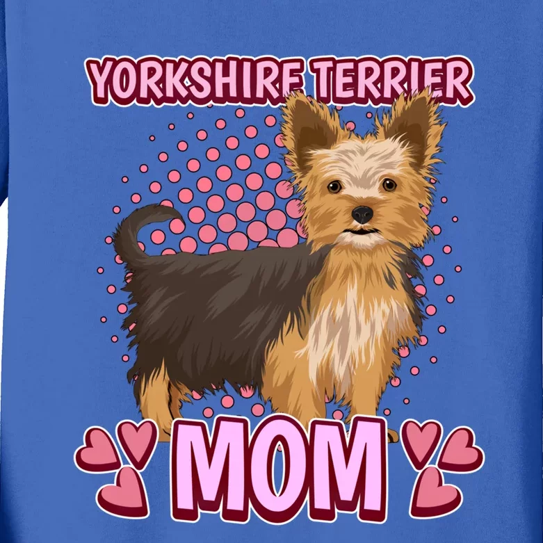 Wo Yorkshire Terrier Mom Quote Mothers Day Yorkie Gift Kids Long Sleeve Shirt