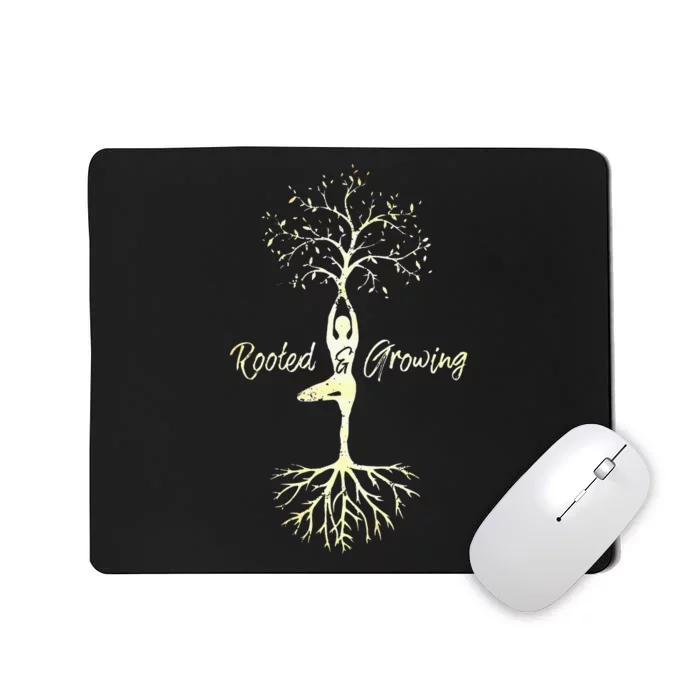 Womens Yoga Tree Of Life With Sayings Vriksasana Hatha Pose Mousepad