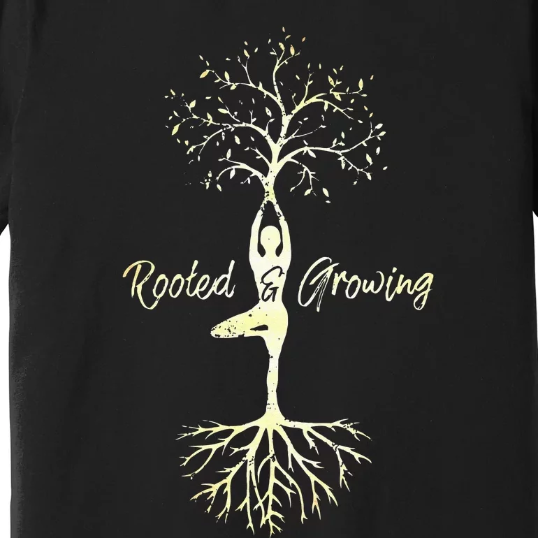 Womens Yoga Tree Of Life With Sayings Vriksasana Hatha Pose Premium T-Shirt