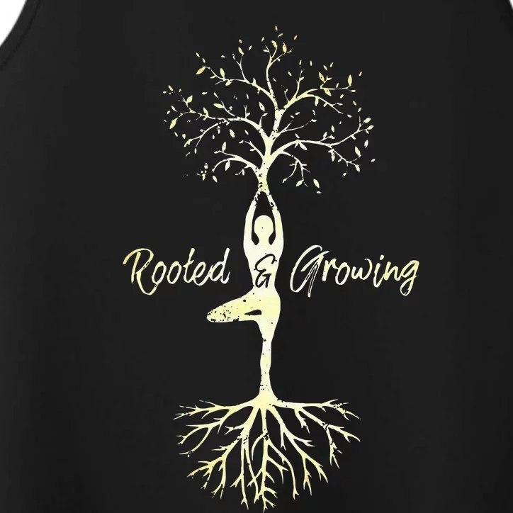 Womens Yoga Tree Of Life With Sayings Vriksasana Hatha Pose Performance Tank