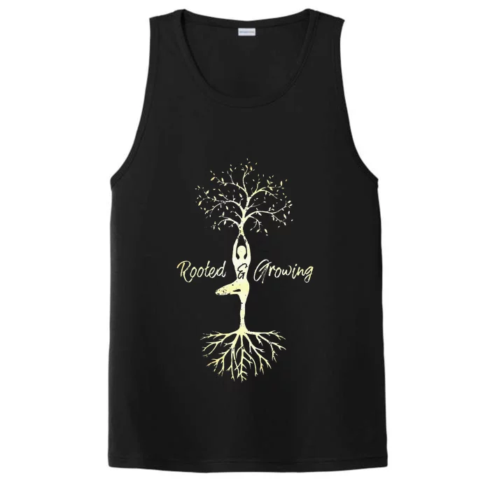 Womens Yoga Tree Of Life With Sayings Vriksasana Hatha Pose Performance Tank