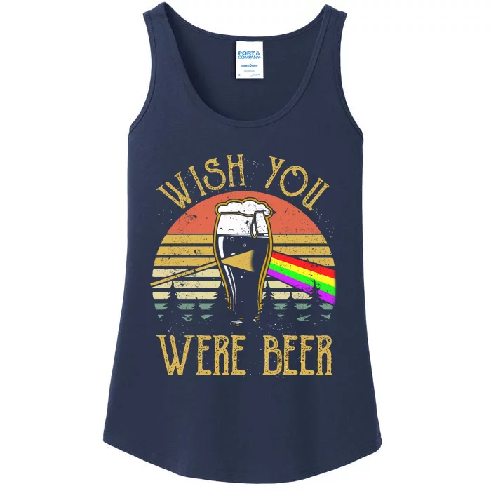 Wish You Were Beer Funny Beer Quote Beer Meme Sunset Ladies Essential Tank