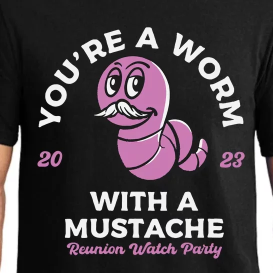 Womens Youre Worm With A Mustache James Tom Ariana Reality VNeck Pajama Set