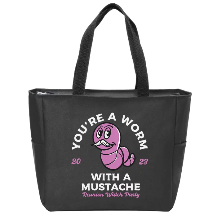 Womens Youre Worm With A Mustache James Tom Ariana Reality VNeck Zip Tote Bag