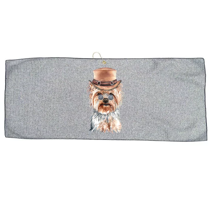 Watercolor Yorkie Yorkshire Terrier Owners Gift Large Microfiber Waffle Golf Towel