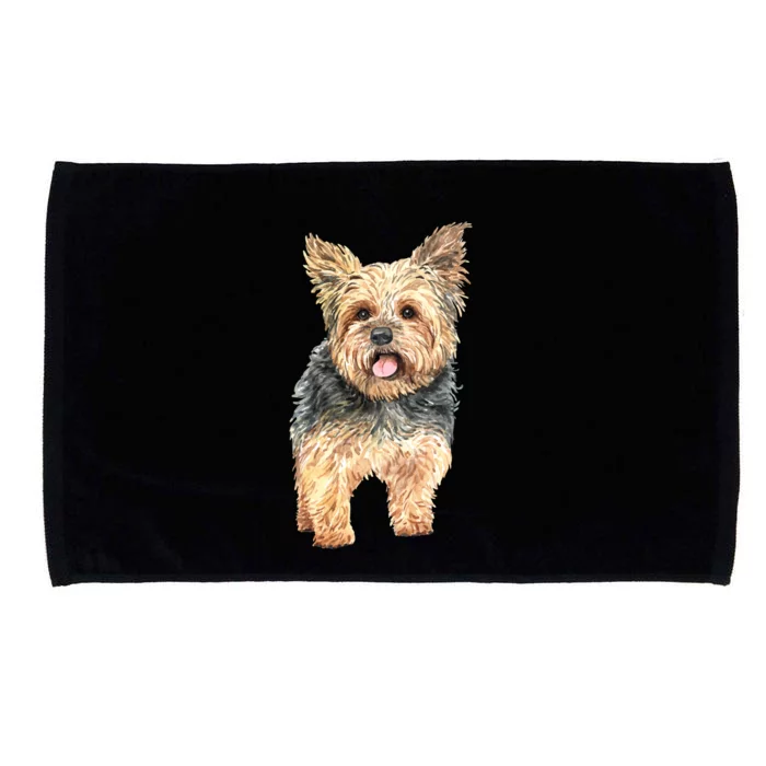 Watercolor Yorkie Yorkshire Terrier Owners Gift Microfiber Hand Towel