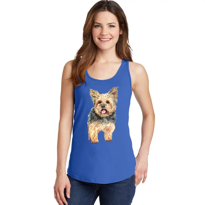 Watercolor Yorkie Yorkshire Terrier Owners Gift Ladies Essential Tank