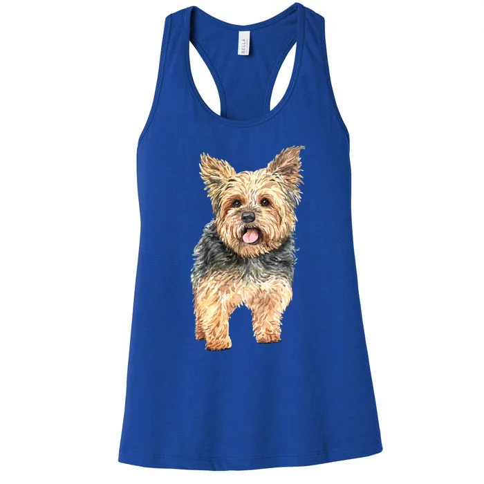 Watercolor Yorkie Yorkshire Terrier Owners Gift Women's Racerback Tank