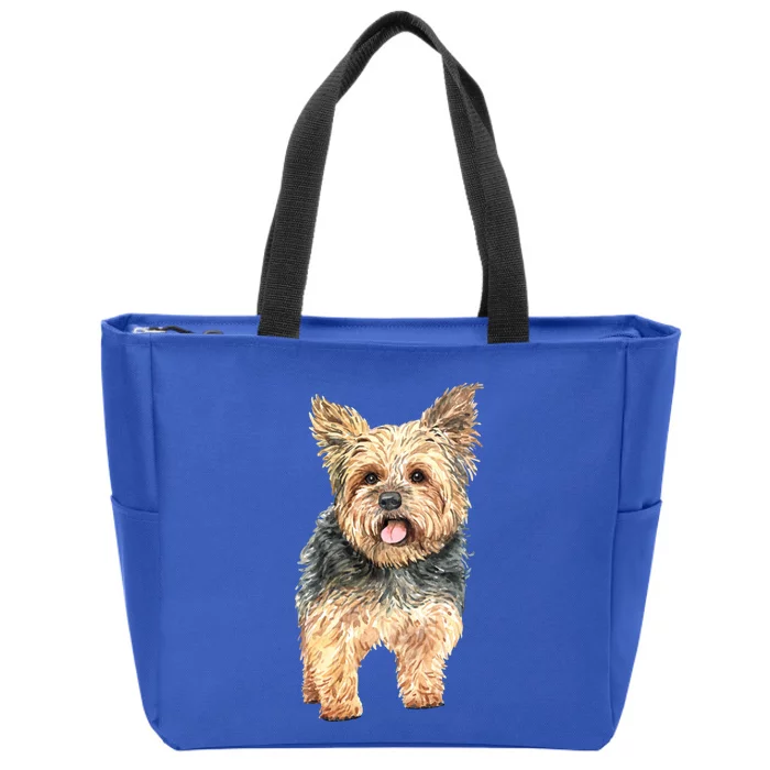 Watercolor Yorkie Yorkshire Terrier Owners Gift Zip Tote Bag