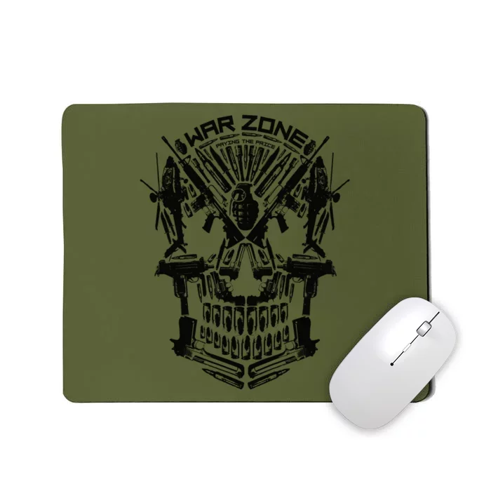 War Zone Military Skull Firearms Mousepad