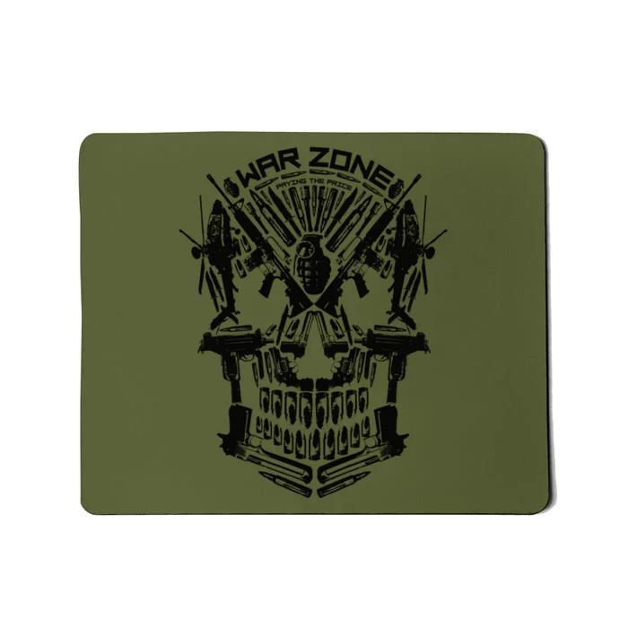 War Zone Military Skull Firearms Mousepad