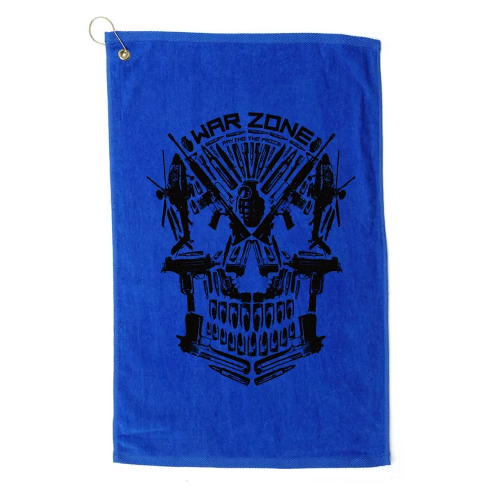 War Zone Military Skull Firearms Platinum Collection Golf Towel