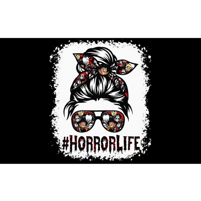 Womens ZPlp Messy Bun Horror Life Horror Movie Horror Mom Halloween Bumper Sticker