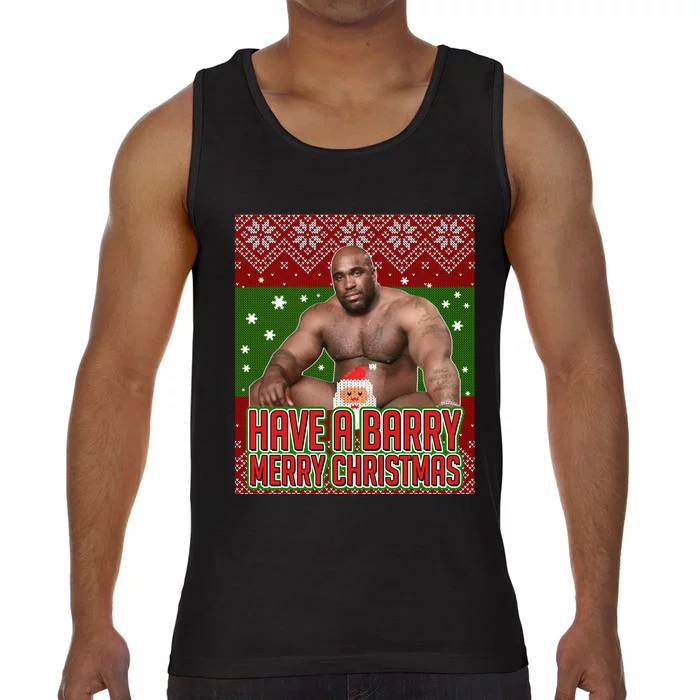 X-Mas Christmas Have A Barry Merry Christmas Ugly Sweater Comfort Colors® Tank Top