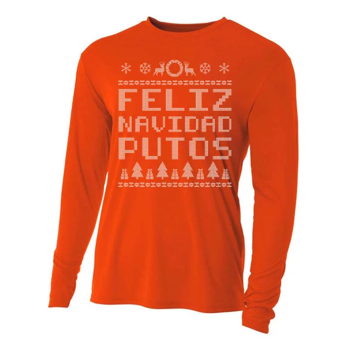 X-Mas Feliz Navidad Putos Ugly Christmas Cooling Performance Long Sleeve Crew